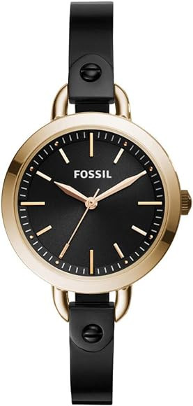 Correa de reloj Fossil BQ3027 Cuero Negro 8mm